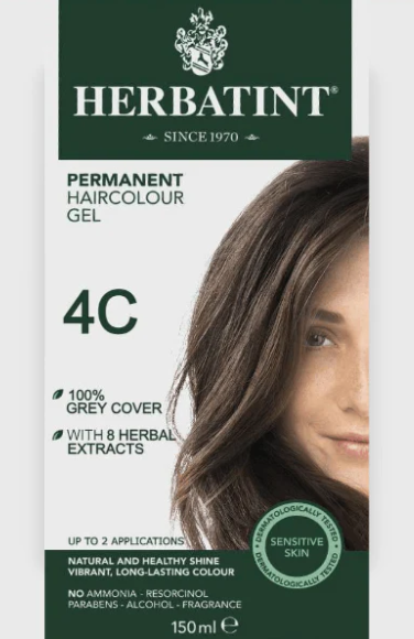 自然有机的发色产品Herbatint Ash Chestnut 4C。